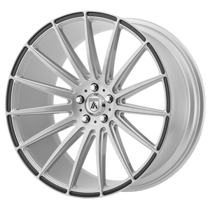 19X8.5 Asanti Black ABL-14 POLARIS BRUSHED SILVER W/ CARBON FIBER 5X112