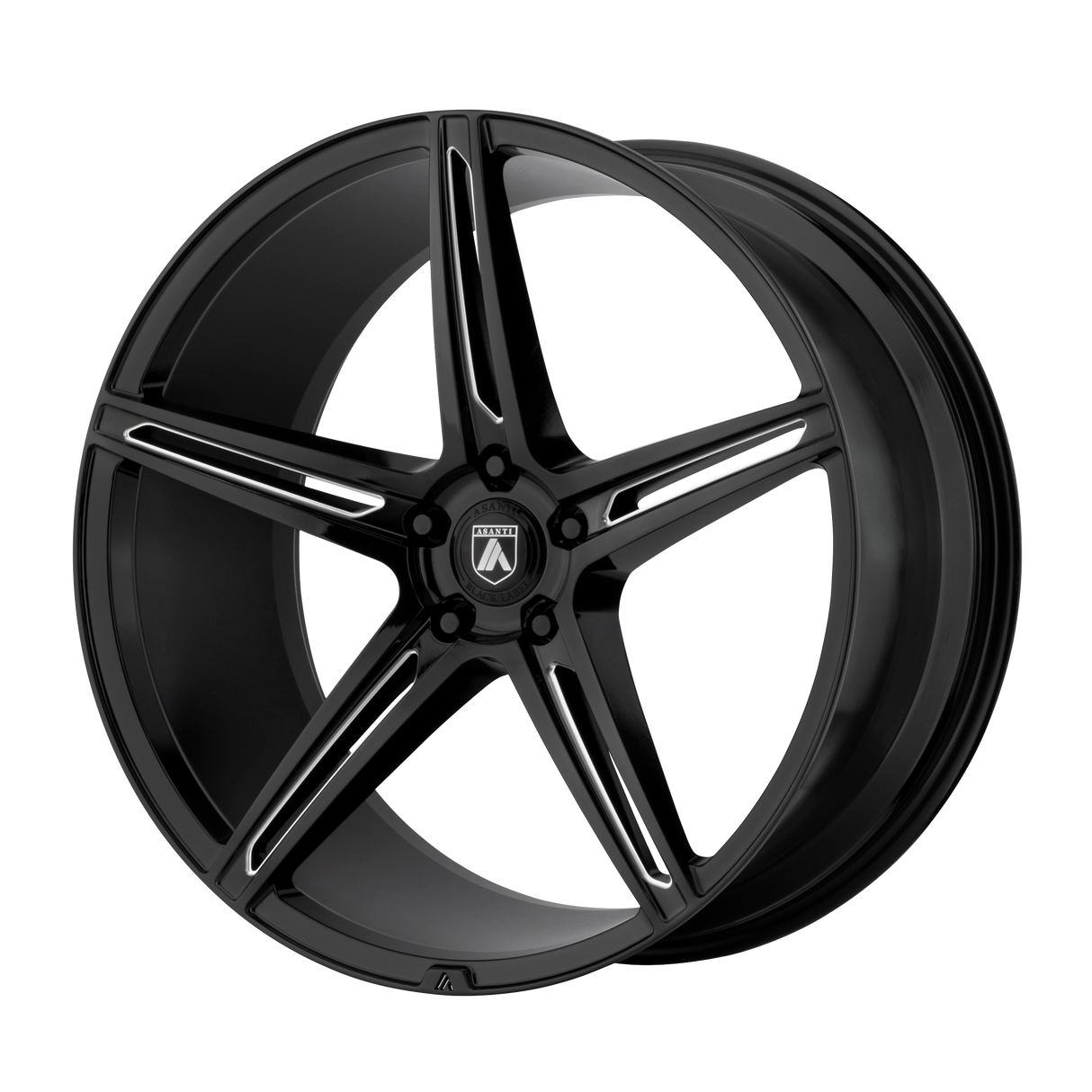 20X8.5 Asanti Black ABL-22 ALPHA 5 GLOSS BLACK MILLED 5X114.3