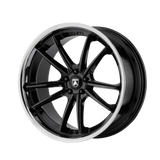 22X9 Asanti Black ABL-23 SIGMA GLOSS BLACK W/ CHROME LIP 5X115