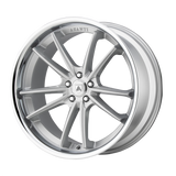 22X9 Asanti Black ABL-23 SIGMA BRUSHED SILVER W/ CHROME LIP 5X114.3