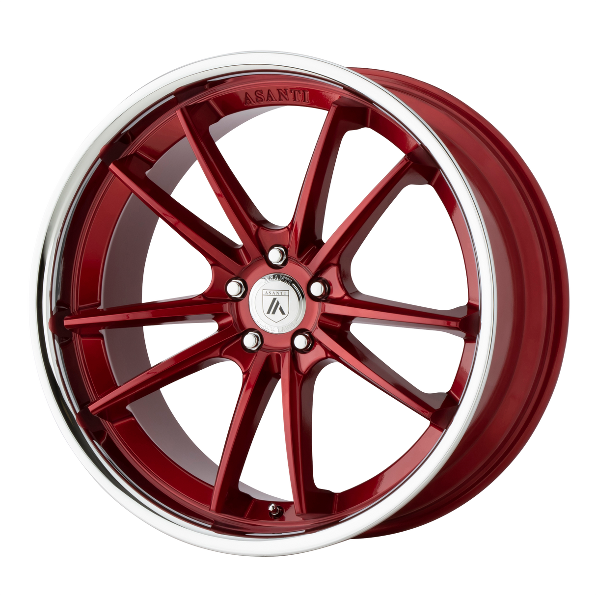 20X10.5 Asanti Black ABL-23 SIGMA CANDY RED W/ CHROME LIP 5X112