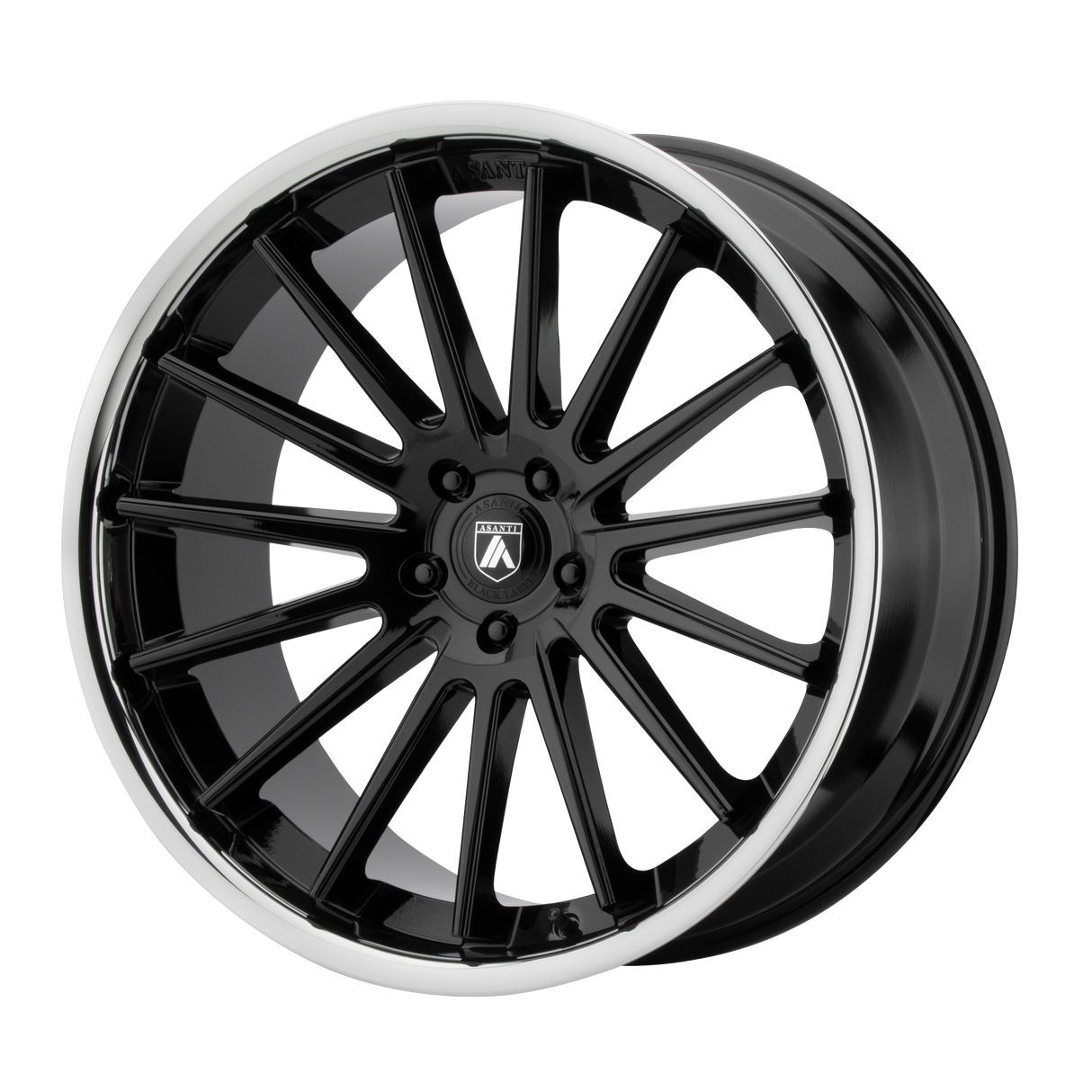 22X9 Asanti Black ABL-24 BETA GLOSS BLACK W/ CHROME LIP 5X108