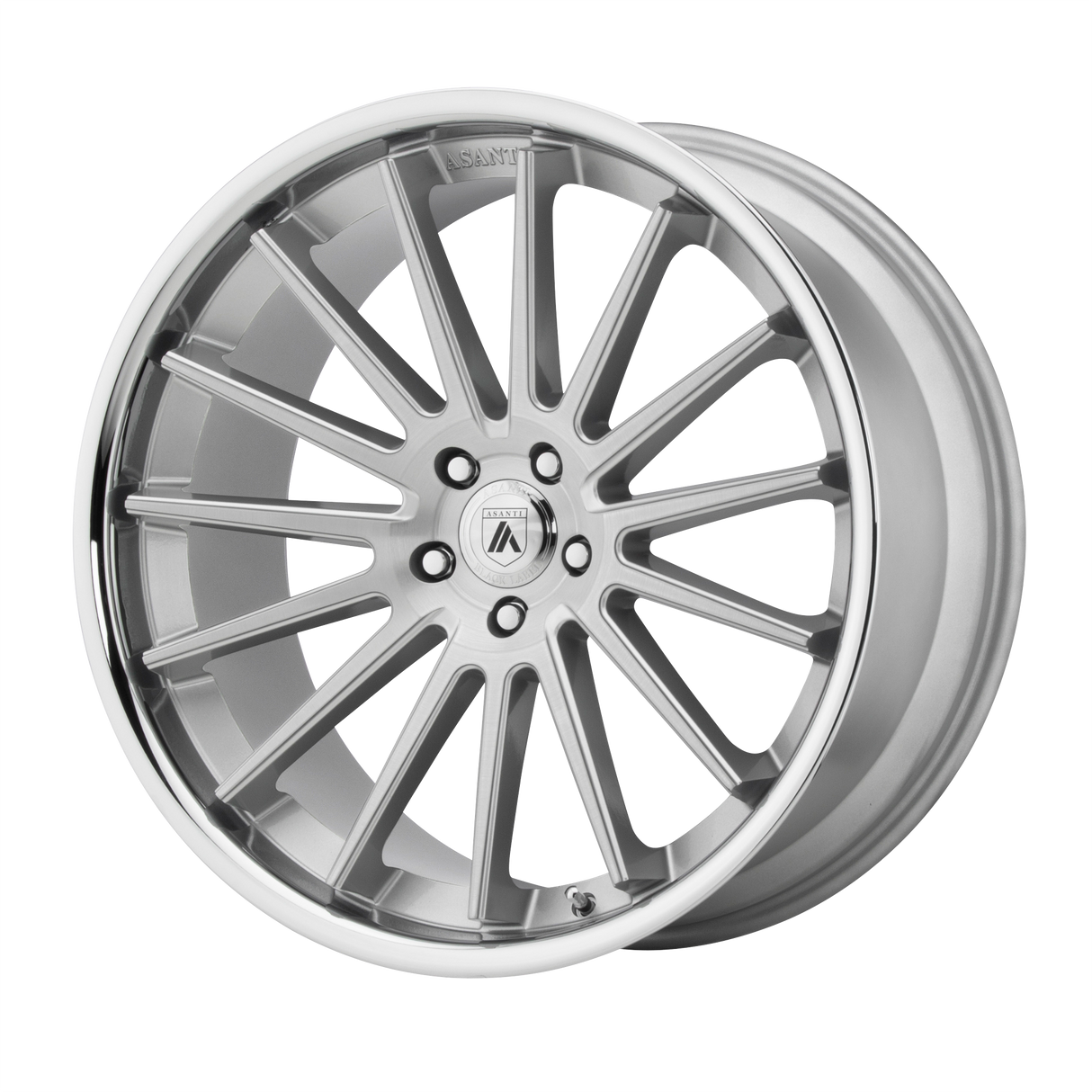 20X10.5 Asanti Black ABL-24 BETA BRUSHED SILVER W/ CHROME LIP 5X115