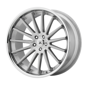 22X10.5 Asanti Black ABL-24 BETA BRUSHED SILVER W/ CHROME LIP 5X130