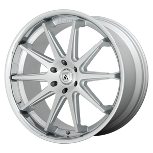 22X10 Asanti Black ABL-29 EMPEROR BRUSHED SILVER W/ CHROME LIP 5X120
