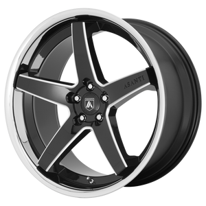 20X10.5 Asanti Black ABL31 REGAL GLOSS BLACK MILL W/ CHROME LIP 5X115