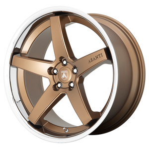 20X9 Asanti Black ABL31 REGAL SATIN BRONZE W/ CHROME LIP 5X115