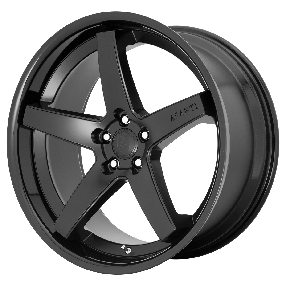 20X9 Asanti Black ABL31 REGAL SATIN BLACK W/ GLOSS BLACK LIP 5X120
