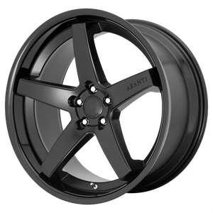 20X9 Asanti Black ABL31 REGAL SATIN BLACK W/ GLOSS BLACK LIP 5X114.3