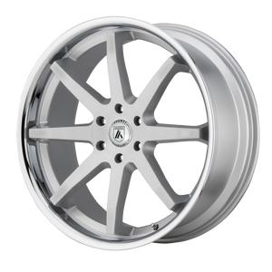 20X9 Asanti Black ABL-32 KAISER BRUSHED SILVER W/ CHROME LIP 5X127