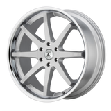 20X9 Asanti Black ABL-32 KAISER BRUSHED SILVER W/ CHROME LIP 6X135