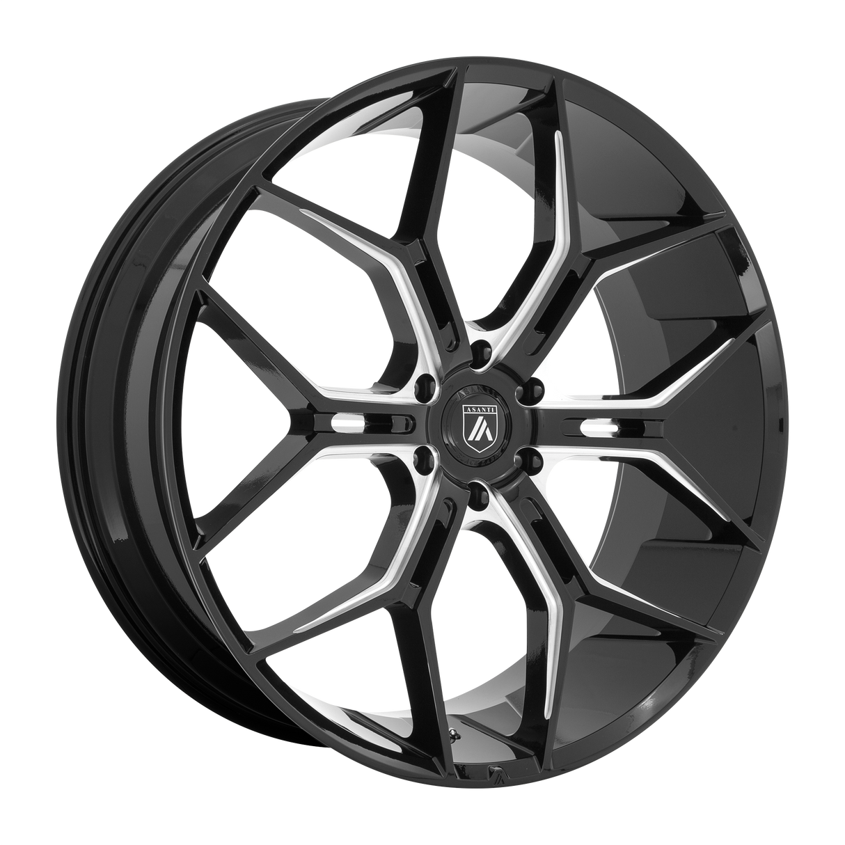 22X9.5 Asanti Black ABL-38 MONARCH TRUCK GLOSS BLACK MILLED 6X120