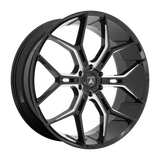 22X9.5 Asanti Black ABL-38 MONARCH TRUCK GLOSS BLACK MILLED 6X120