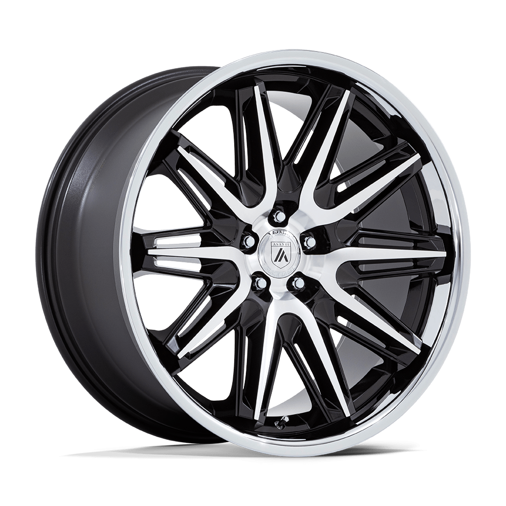 22X9 Asanti Black AB047 IMPERATOR GLOSS BLACK MACHINED W/ SS LIP 5X112