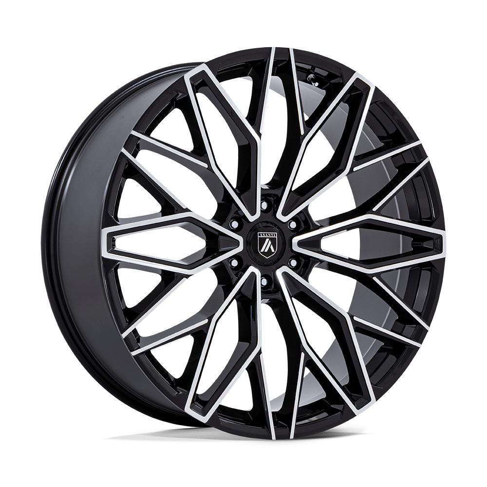 22X9.5 Asanti Black AB050 MOGUL 6 GLOSS BLACK W/ MACHINED FACE 6X139.7