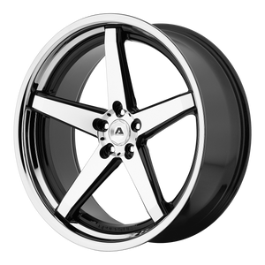 22X9 Adventus AVS-2 GLOSS BLACK MACHINED W/ SS LIP 5X114.3