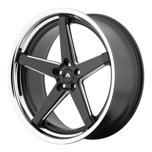 22X9 Adventus AVS-2 MATTE BLACK MILLED W/ SS LIP 5X120