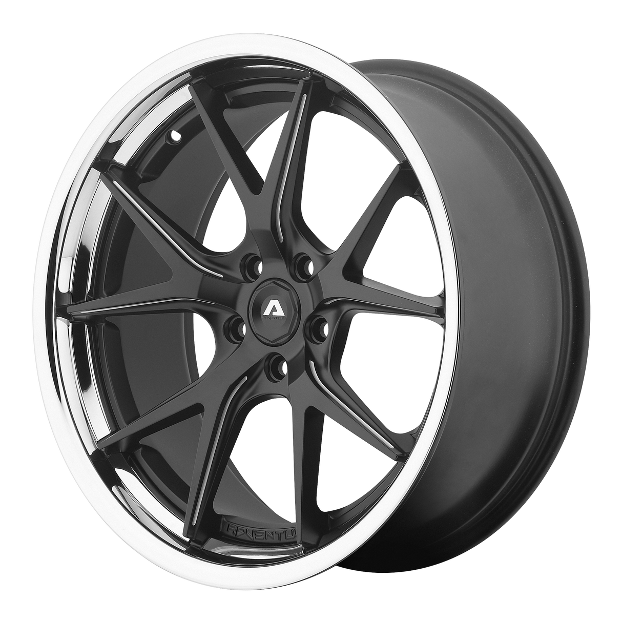 20X10.5 Adventus AVS-3 MATTE BLACK MILLED W/ SS LIP 5X114.3