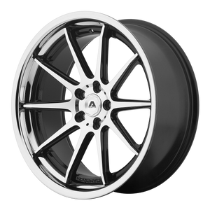 20X8.5 Adventus AVS-4 GLOSS BLACK MACHINED W/ SS LIP 5X108