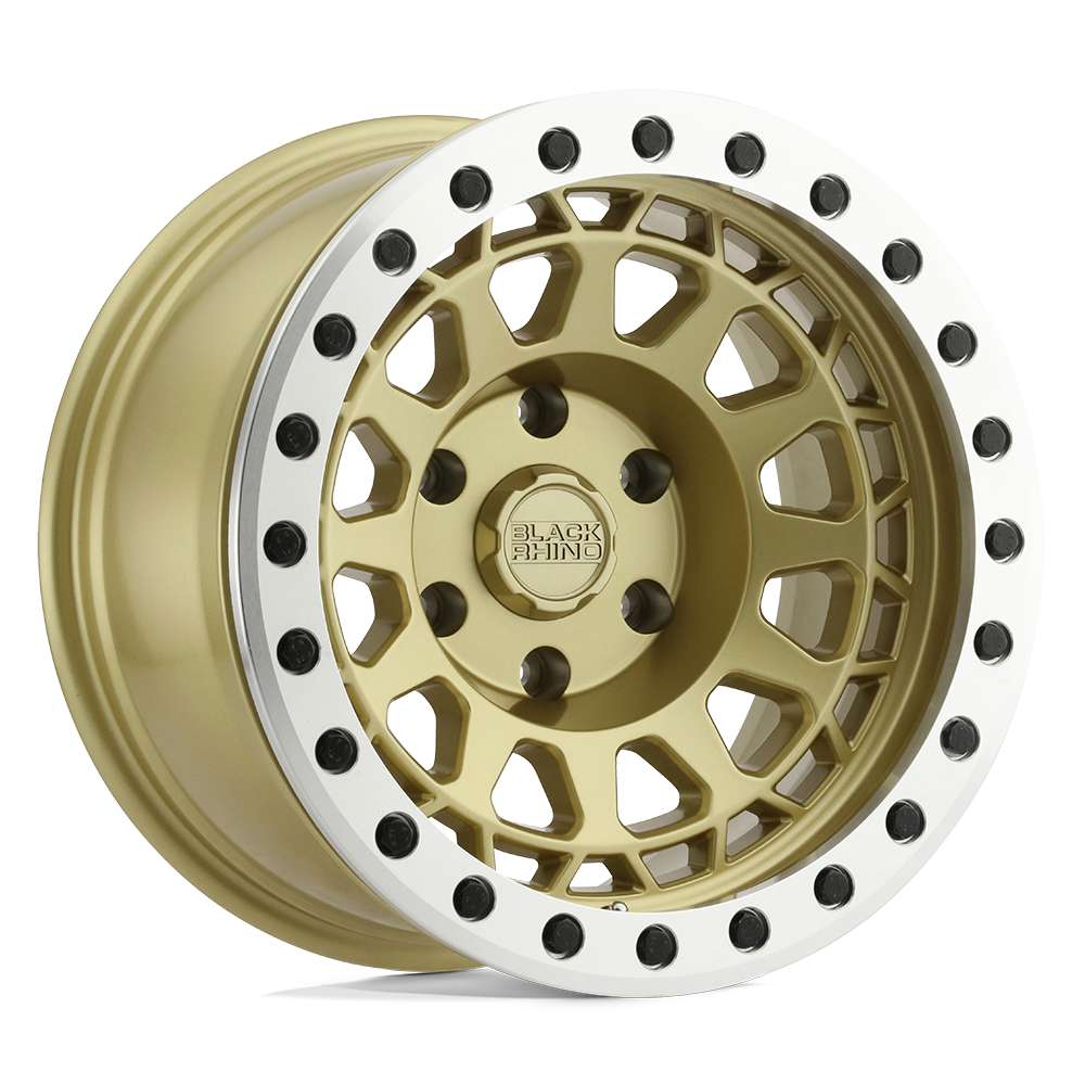 17X8.5 Black Rhino Hard Alloys PRIMM BEADLOCK MATTE GOLD W/ MACHINED RING 5X114.3