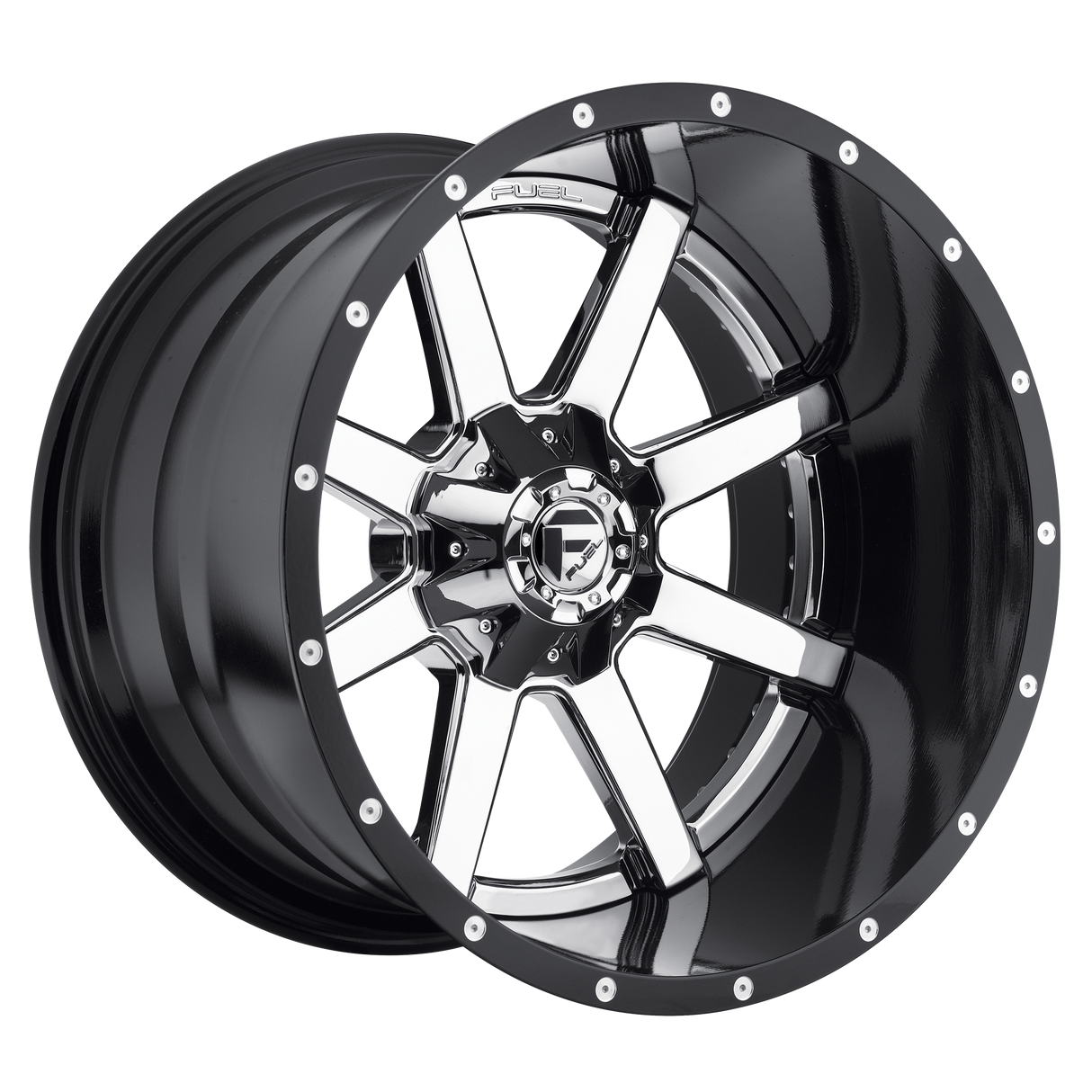 24X12 Fuel 1PC D260 MAVERICK RIMS - CHROME PLATED 8X180