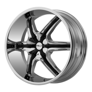 20X8.5 Helo HE891 CHROME W G-BLCK & CHR ACC 6X115