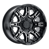 20X11.5 Level 8 SLINGSHOT GLOSS BLACK W/ MACHINED FACE 6X135