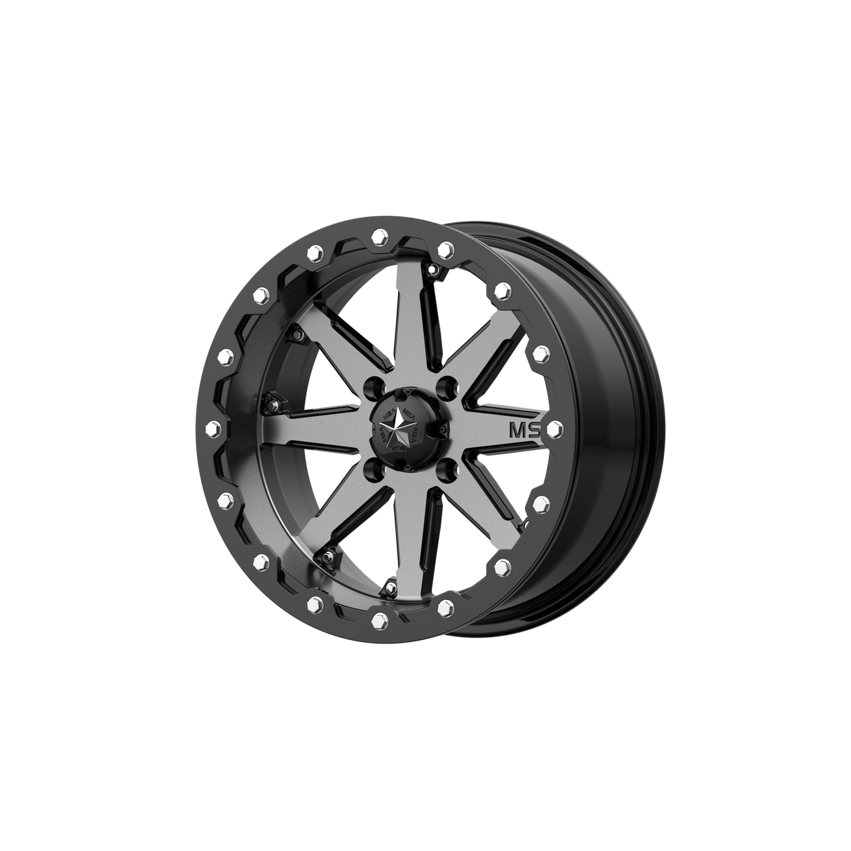 16X7 MSA Offroad Wheels M21 LOK BEADLOCK CHARCOAL TINT 4X137