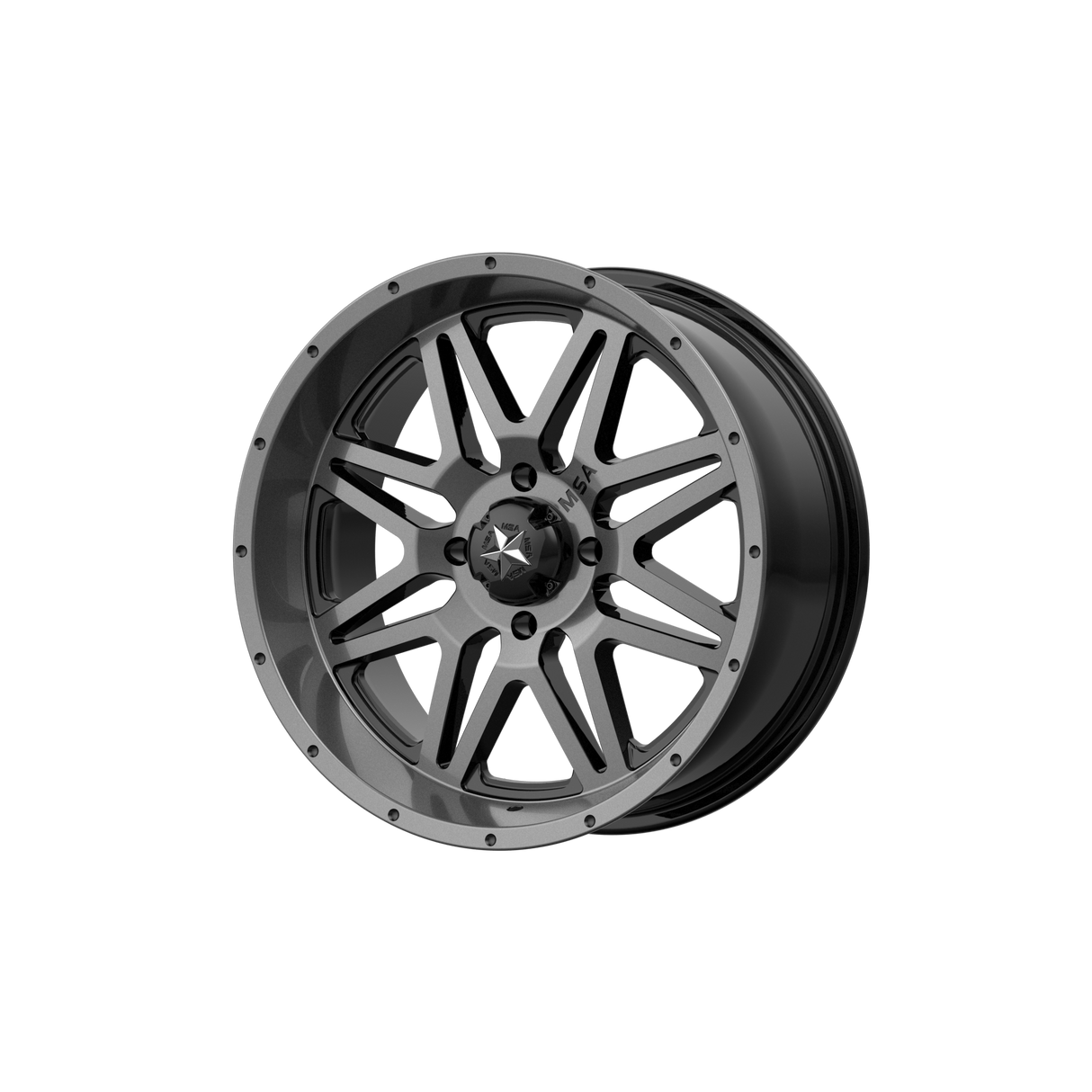 14X7 MSA Offroad Wheels M26 VIBE DARK TINT 4X110