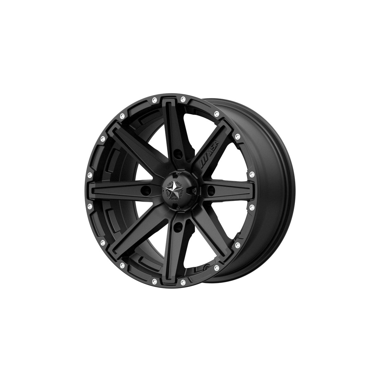 14X10 MSA Offroad Wheels M33 CLUTCH SATIN BLACK 4X156