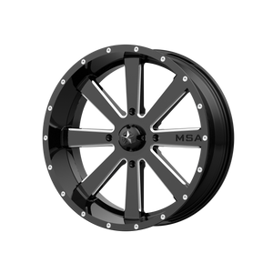 20X7 MSA Offroad Wheels M34 FLASH GLOSS BLACK MILLED 4X156