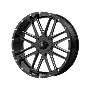 18X7 MSA Offroad Wheels M35 BANDIT GLOSS BLACK MILLED 4X156