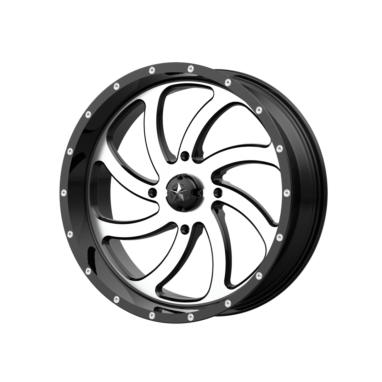 24X7 MSA Offroad Wheels M36 SWITCH MACHINED GLOSS BLACK 4X137