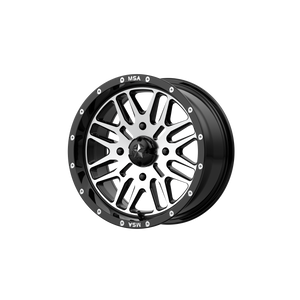 15X7 MSA Offroad Wheels M38 BRUTE GLOSS BLACK MACHINED 4X137