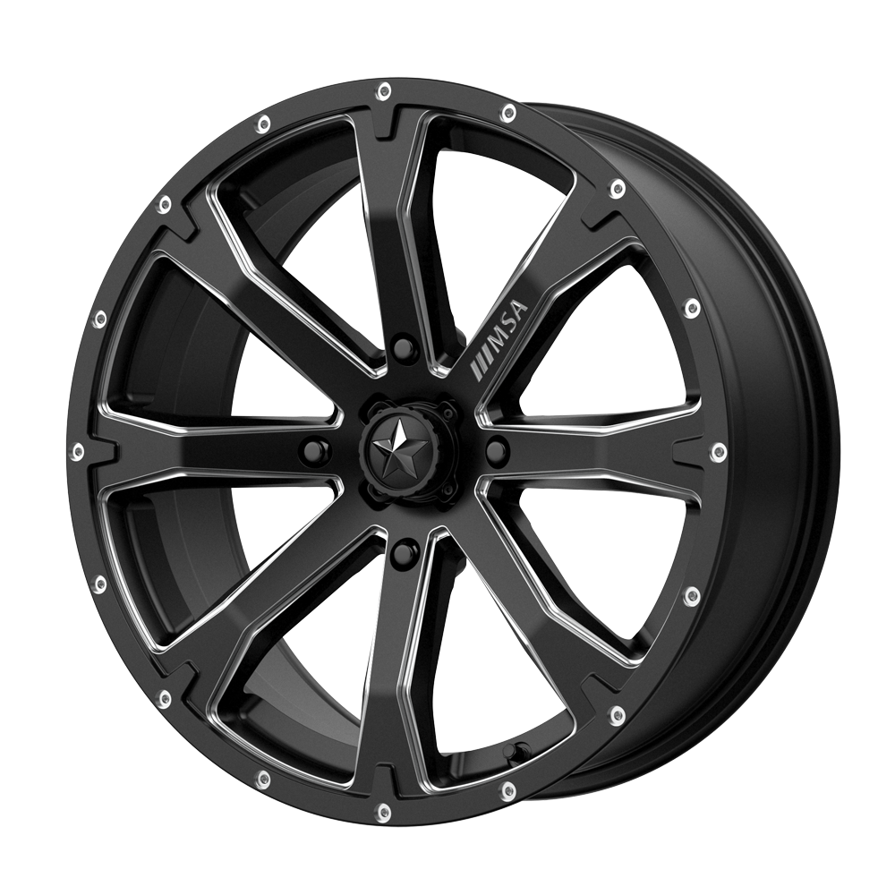 18X7 MSA Offroad Wheels M42 BOUNTY SATIN BLACK MILLED 4X137