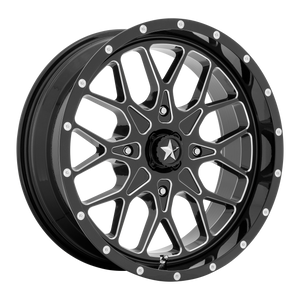 22X7 MSA Offroad Wheels M45 PORTAL GLOSS BLACK MILLED 4X137