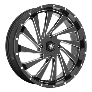 24X7 MSA Offroad Wheels M46 BLADE GLOSS BLACK MILLED 4X156
