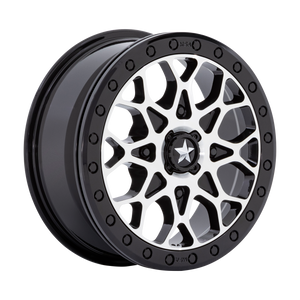 15X6 MSA Offroad Wheels M48 PORTAL BEADLOCK GLOSS BLACK MACHINED W GB RING 4X110