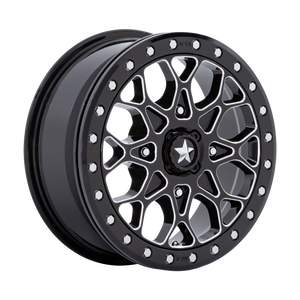 15X6 MSA Offroad Wheels M48 PORTAL BEADLOCK GLOSS BLACK MILLED W/ GB RING 4X156