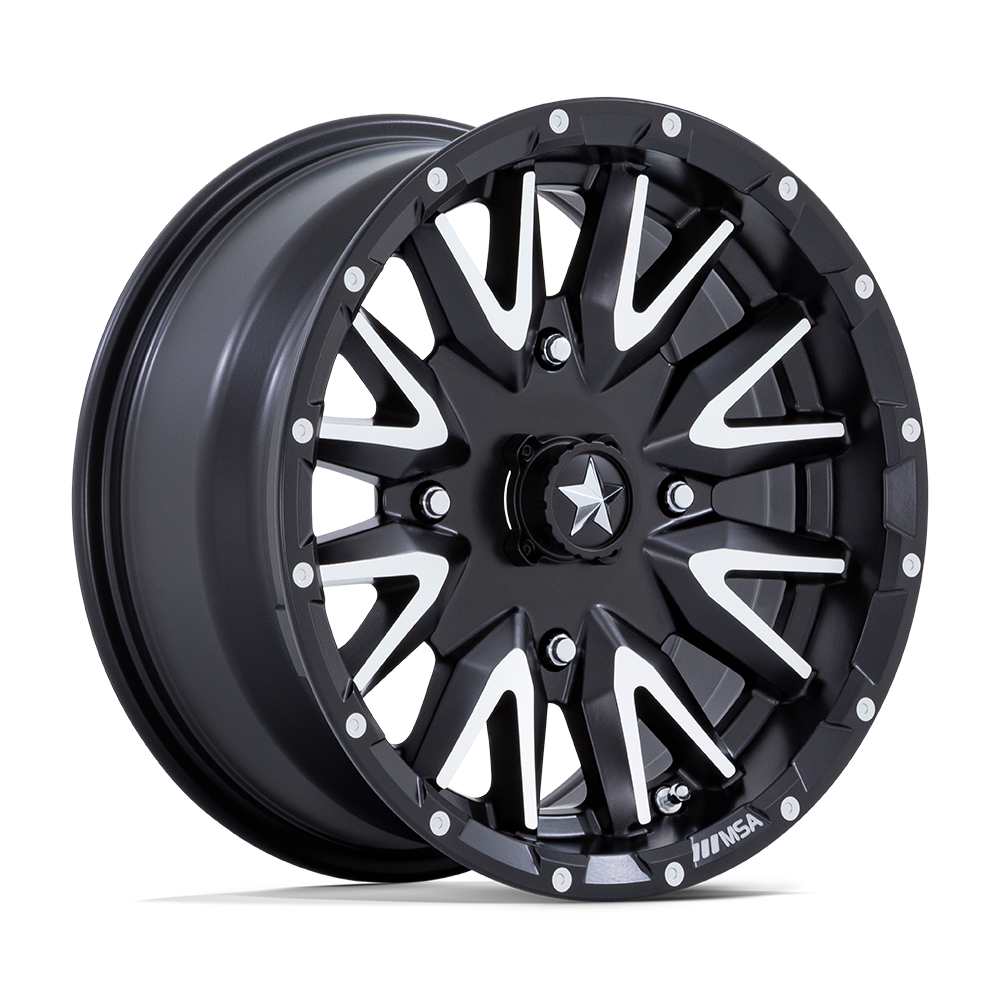 15X7 MSA Offroad Wheels M49 CREED MATTE BLACK MACHINED 4X156