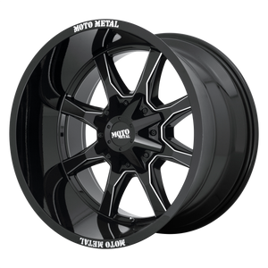 17X8 Moto Metal MO970 RIMS - GLOSS BLACK MILL MOTO METAL LP 6X135/6X139.7
