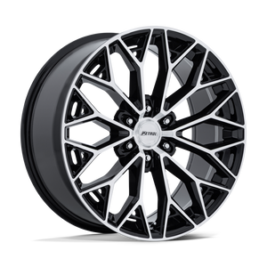 20X9.5 Petrol PE006 P5E GLOSS BLACK W/ MACHINED FACE 6X135