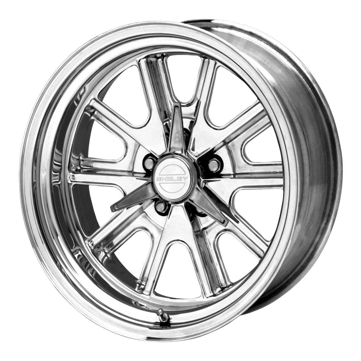 17X8 American Racing Vintage VN427 SHELBY COBRA TWO-PIECE POLISHED 5X114.3