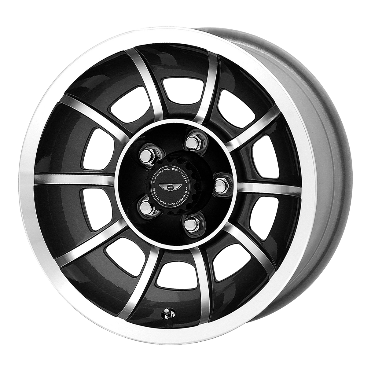 15X8.5 American Racing Vintage VN47 VECTOR SATIN BLACK MACHINED 5X114.3