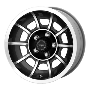 15X8.5 American Racing Vintage VN47 VECTOR SATIN BLACK MACHINED 5X114.3