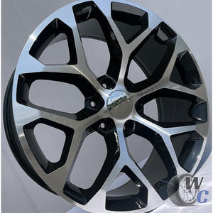 22” Wheels Fit GMC C2500 1988–2000 |  OE Style Rims |  Gloss Black Machined Face |  Set of 4