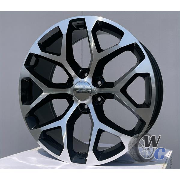 22” Wheels Fit GMC C2500 1988–2000 |  OE Style Rims |  Gloss Black Machined Face |  Set of 4