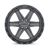 20X9.5 Black Rhino Hard Alloys HENDERSON GUN BLACK W/ BLACK RING 6X135