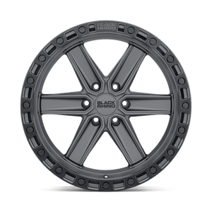 20X9.5 Black Rhino Hard Alloys HENDERSON GUN BLACK W/ BLACK RING 6X135