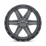 20" Black Rhino Hard Alloys HENDERSON GUN BLACK W/ BLACK RING 6X135